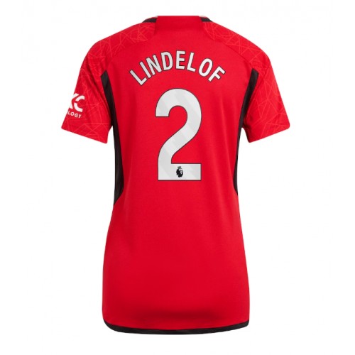 Fotballdrakt Dame Manchester United Victor Lindelof #2 Hjemmedrakt 2023-24 Kortermet